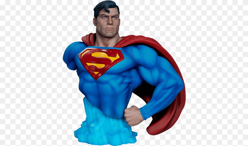 Superman Bust By Sideshow Collectibles Hand On Hip Superman, Cape, Clothing, Costume, Person Free Png