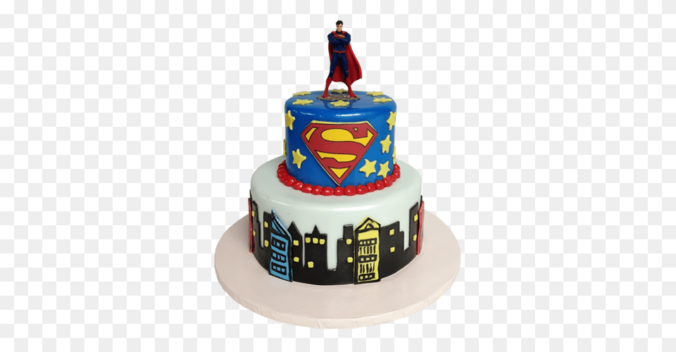 Superman Cake Image, Birthday Cake, Cream, Dessert, Food Png