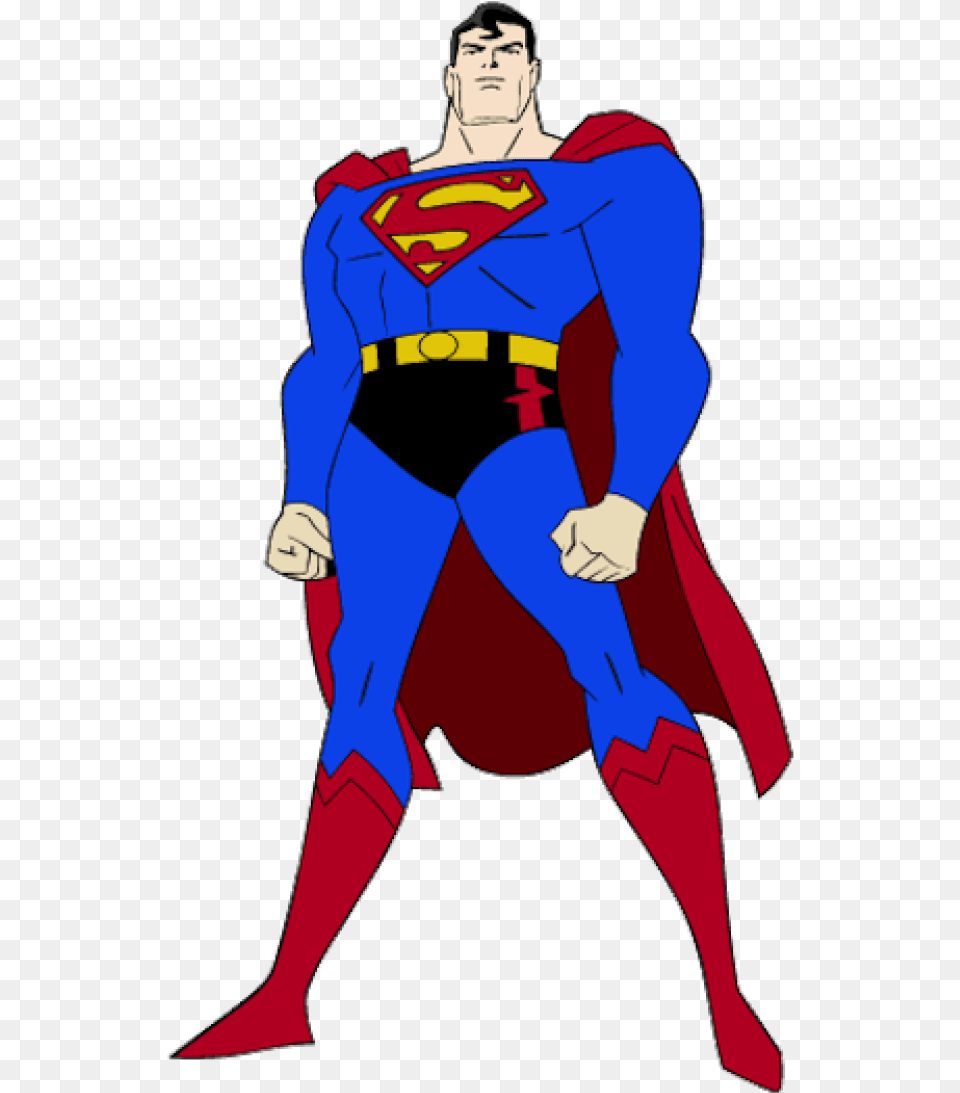 Superman Cartoon Superman Clipart, Cape, Clothing, Adult, Person Free Png