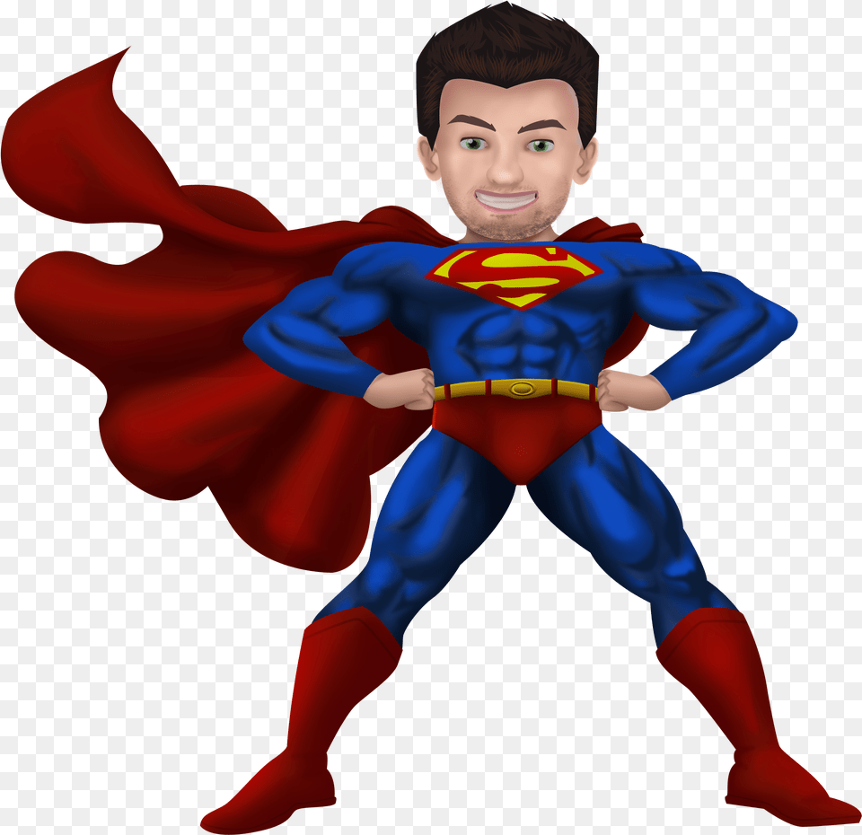 Superman Cartoon Transparent Background, Cape, Clothing, Baby, Person Free Png