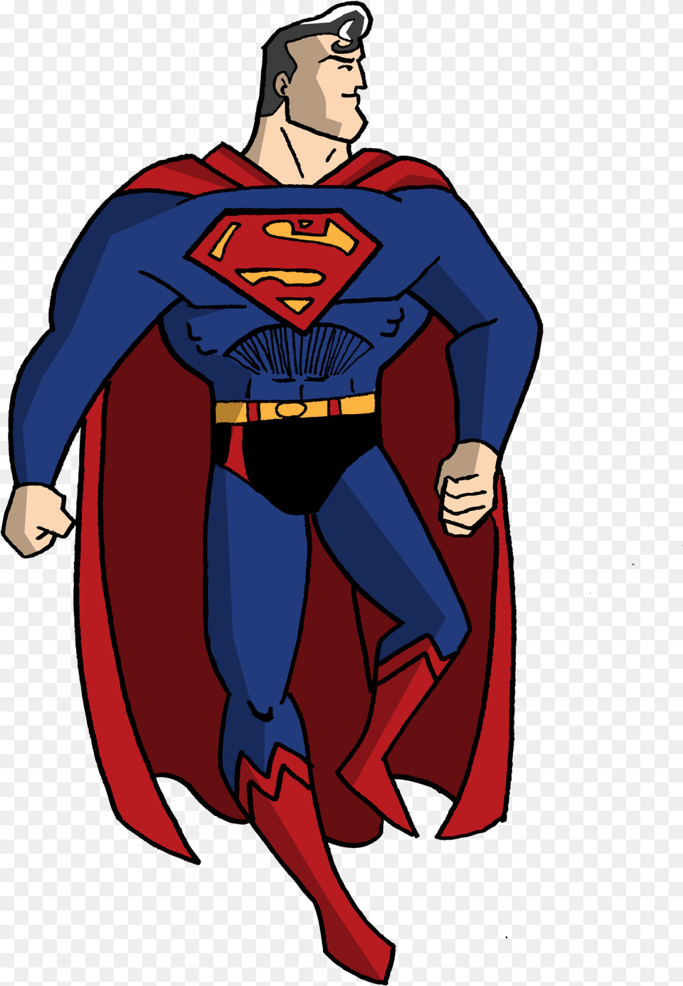 Superman Clipart Classic Superman, Cape, Clothing, Adult, Person Png Image