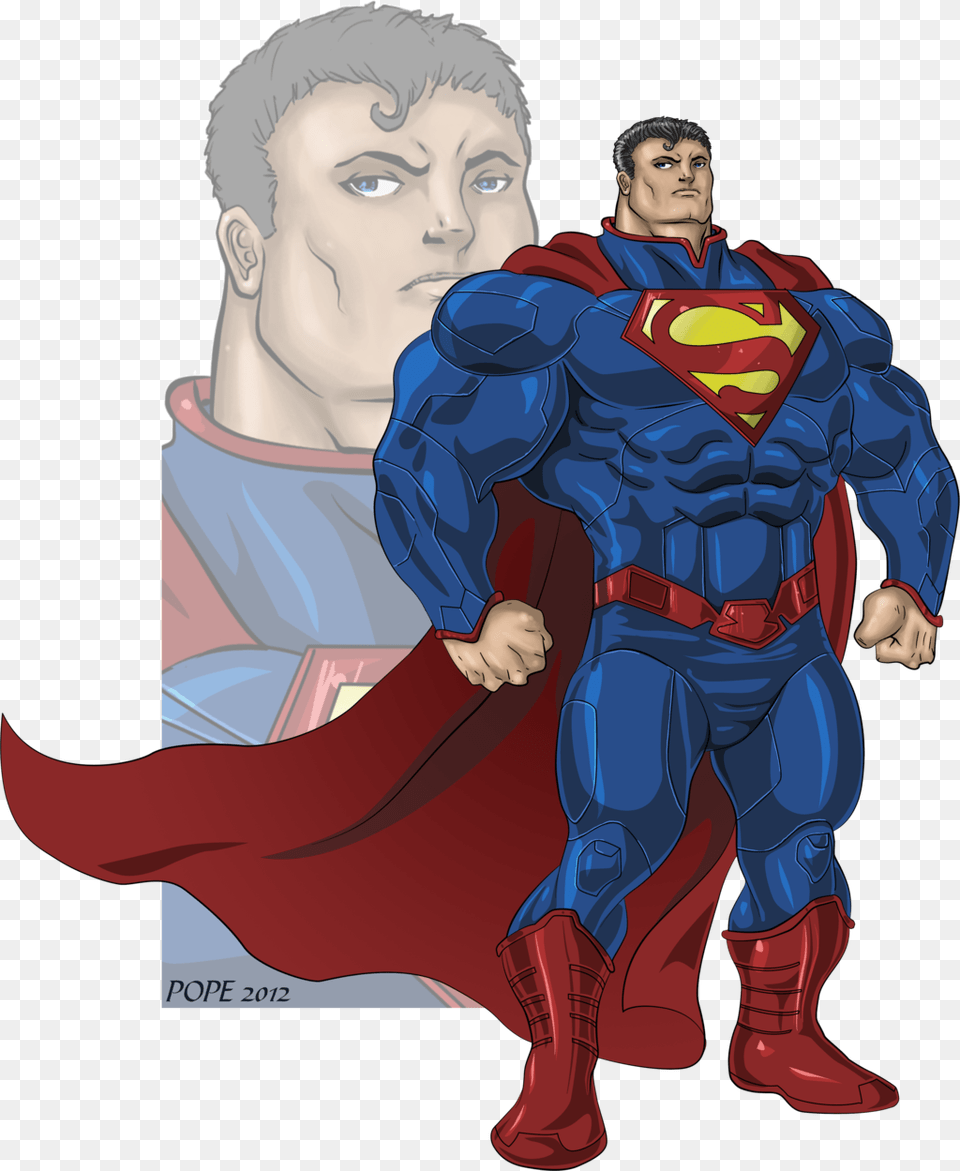 Superman Clipart Muscular Pencil And In Color Superman Muscle Superman, Book, Cape, Clothing, Comics Png Image
