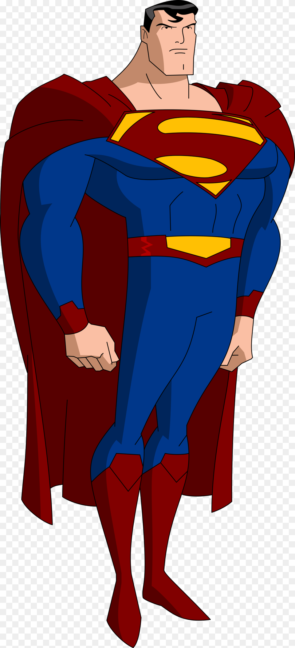 Superman Clipart Superman Clipart Justice League Cartoon Superman, Cape, Clothing, Costume, Person Png Image