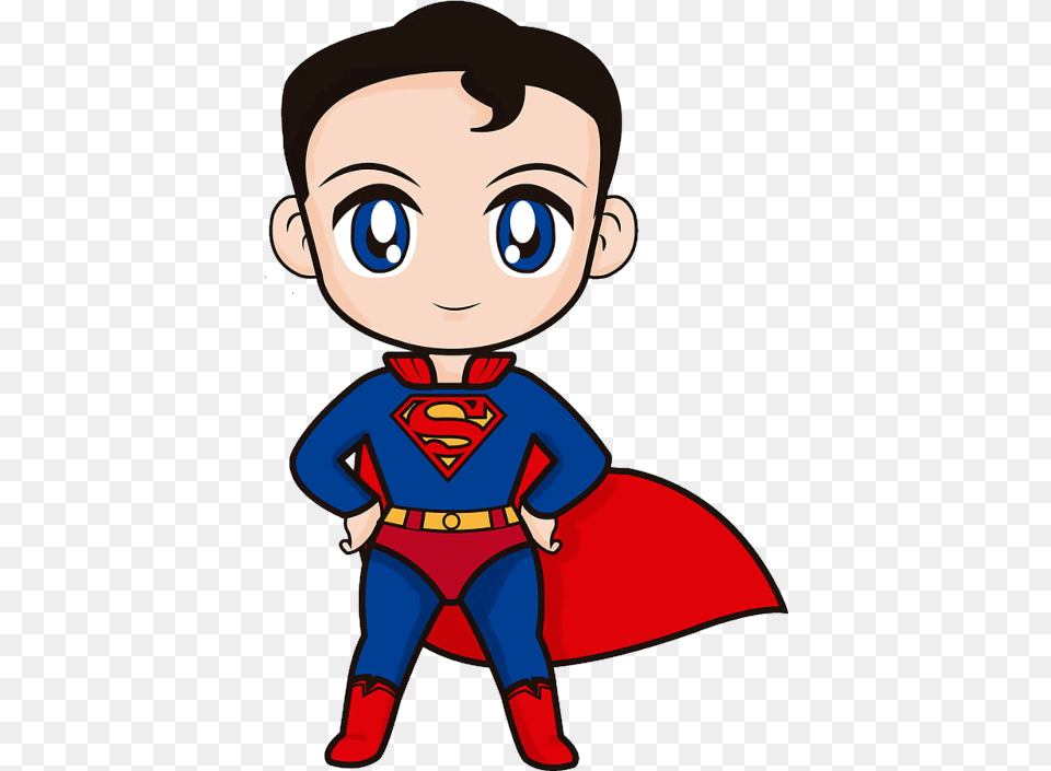 Superman Comic Sketch Draw Doodle Baby Cute Superman Cartoon, Publication, Comics, Book, Cape Free Png