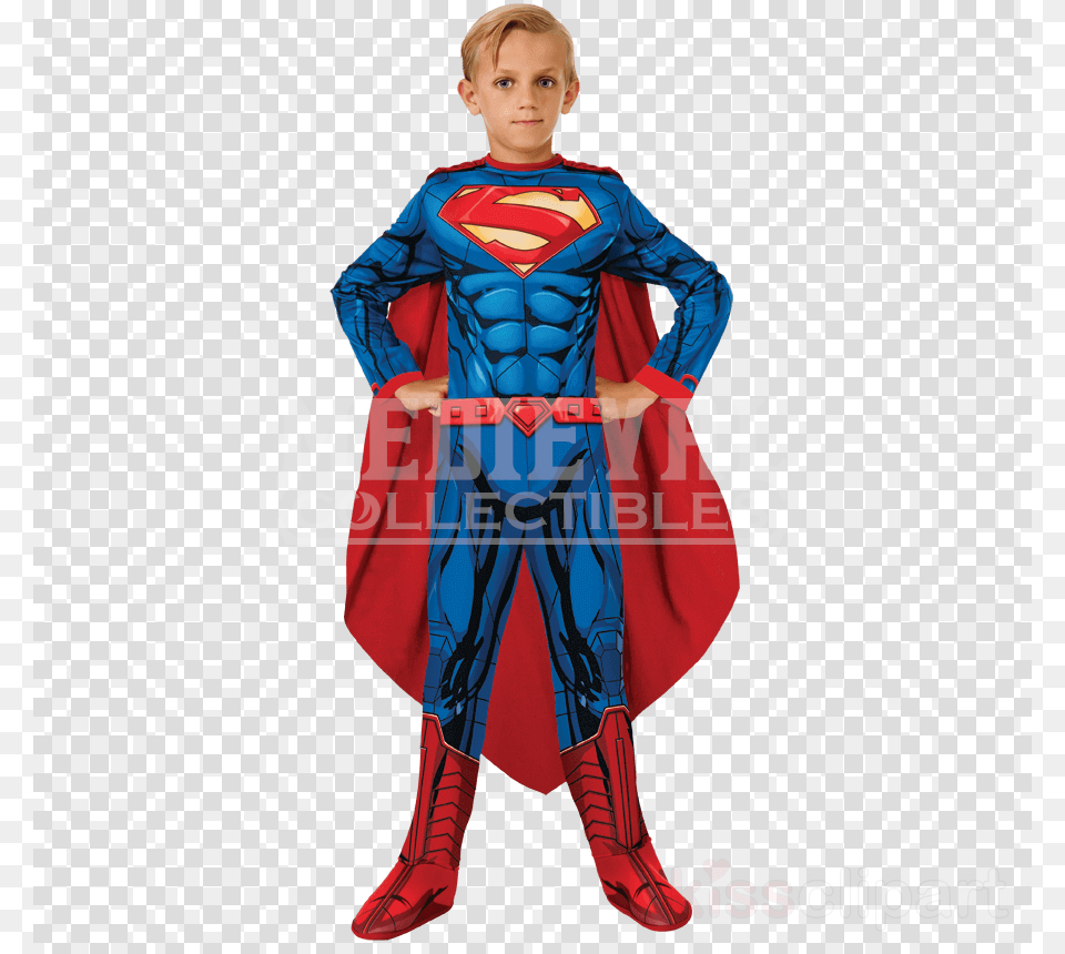 Superman Costume Clipart Superman Batman Costume Superman Costume, Cape, Clothing, Person, Boy Png Image