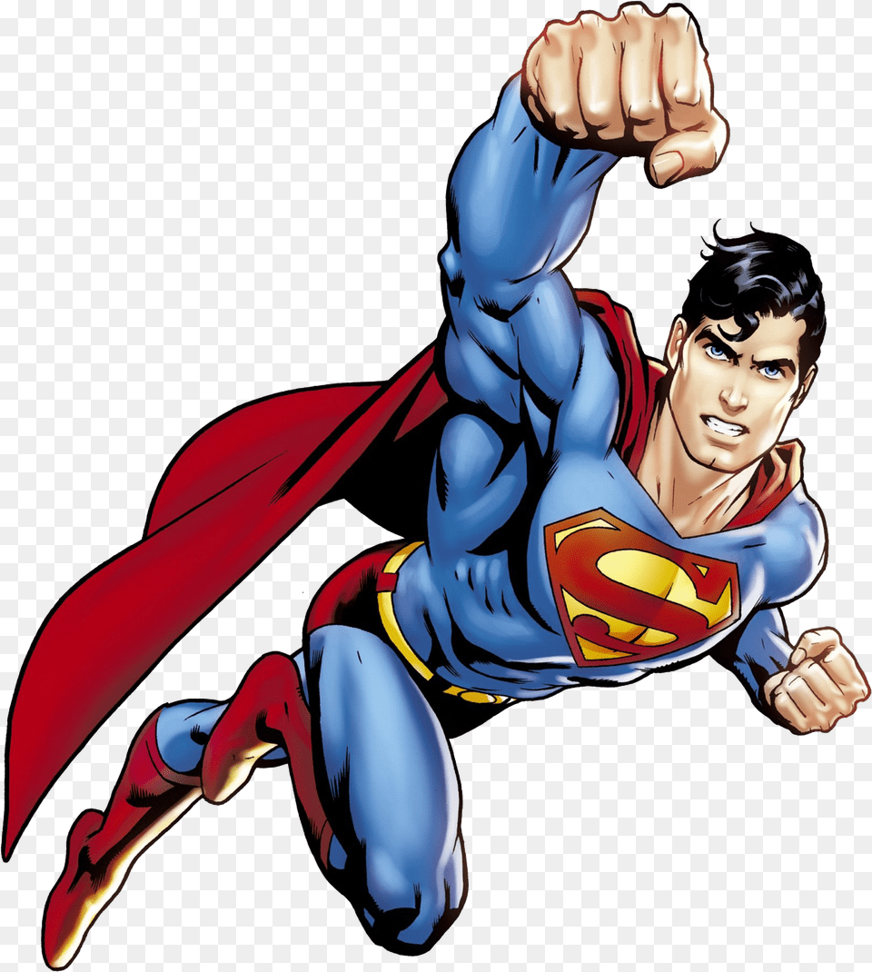 Superman Flying Image Transparent Background Superman Clipart, Book, Comics, Publication, Baby Free Png Download