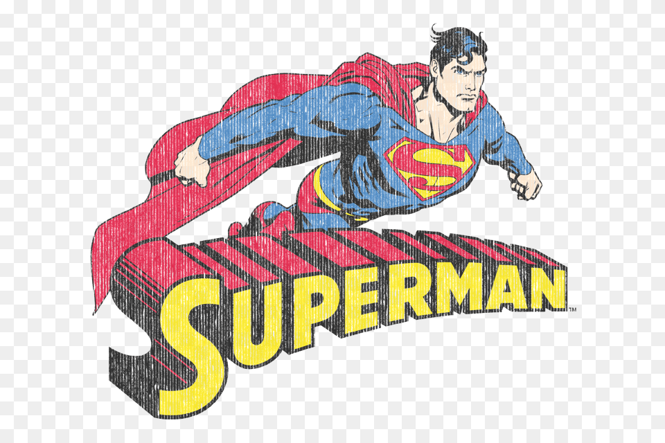 Superman Flying Over Mens Long Sleeve T Shirt, Person, Face, Head, Batman Free Transparent Png