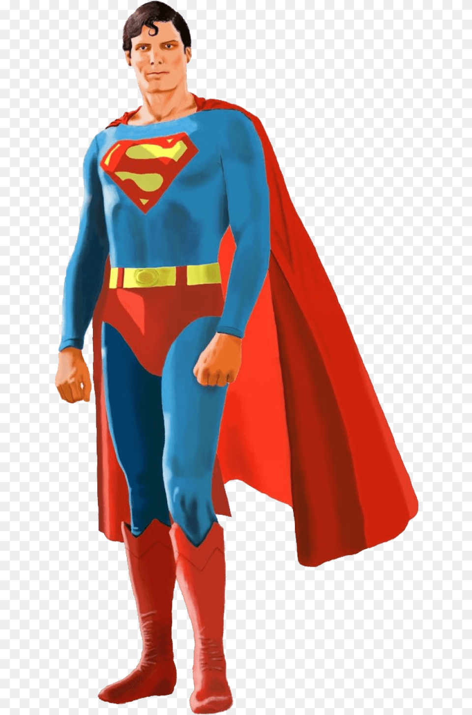 Superman Image Christopher Reeve Superman Artwork, Cape, Clothing, Adult, Shoe Free Transparent Png