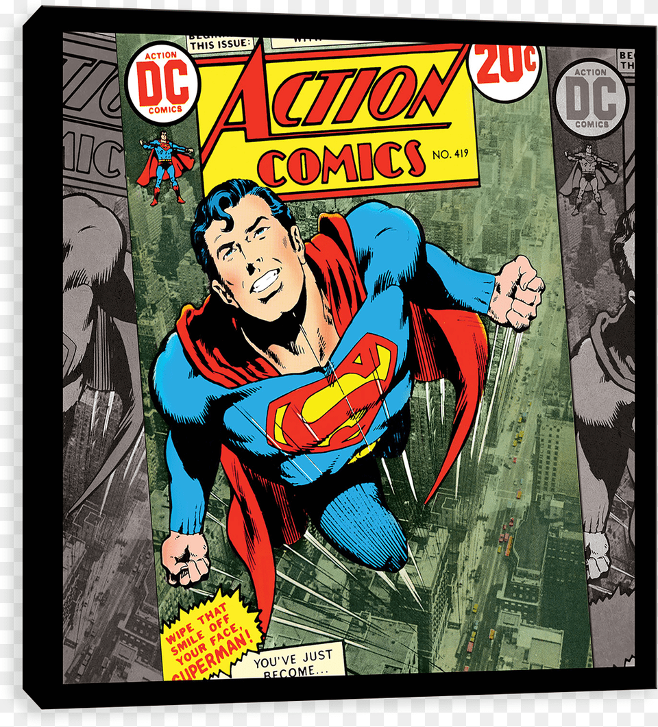 Superman In The Sky Action Comics, Book, Publication, Adult, Female Free Transparent Png