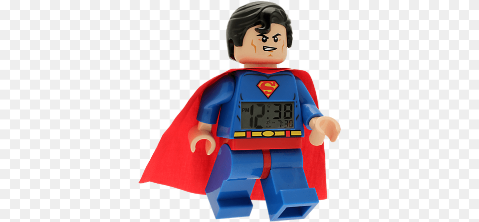 Superman Lego Lego 39superman39 Alarm Clock, Cape, Clothing, Baby, Person Free Transparent Png