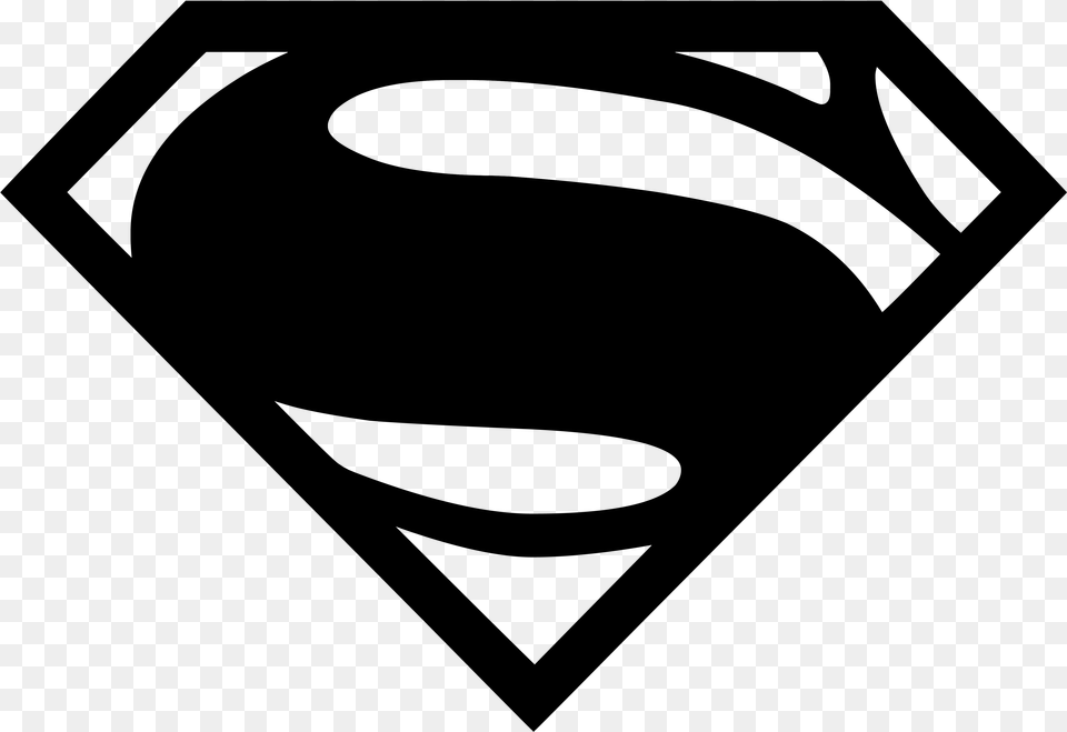 Superman Logo Black, Gray Free Png