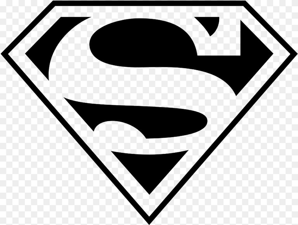 Superman Logo Black And White, Symbol, Blackboard Free Png Download
