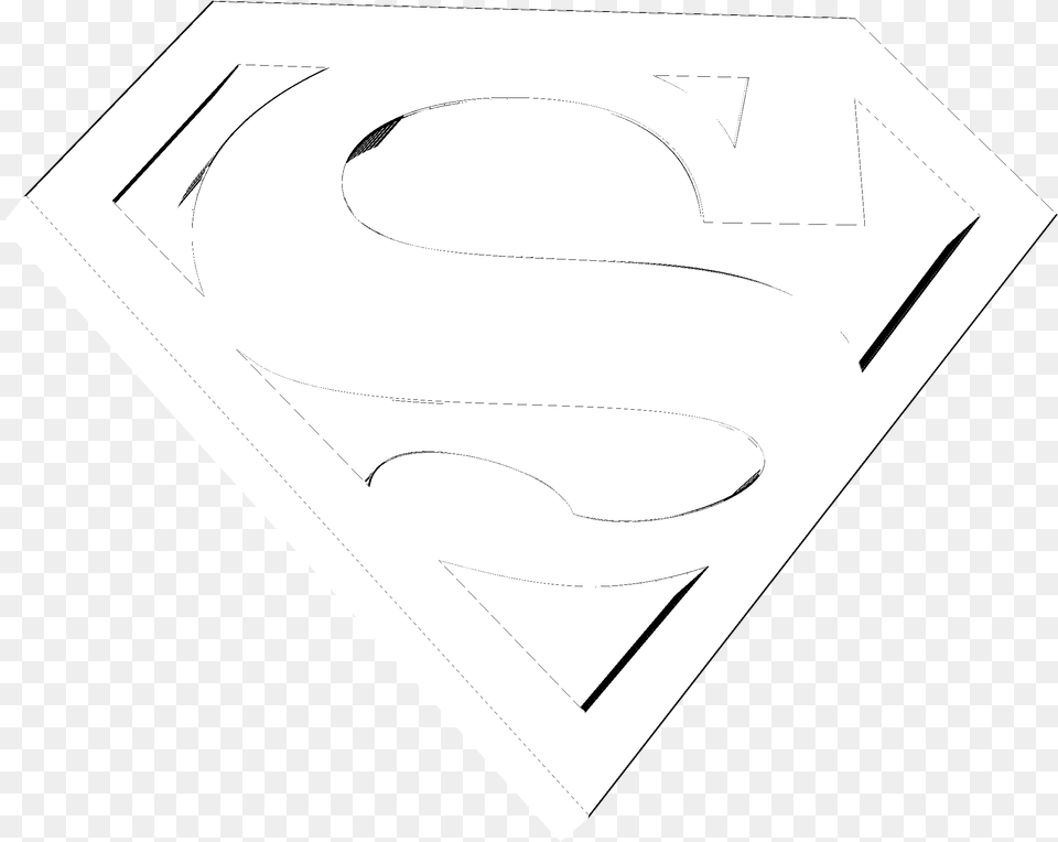 Superman Logo Black And White Line Art, Text Free Png