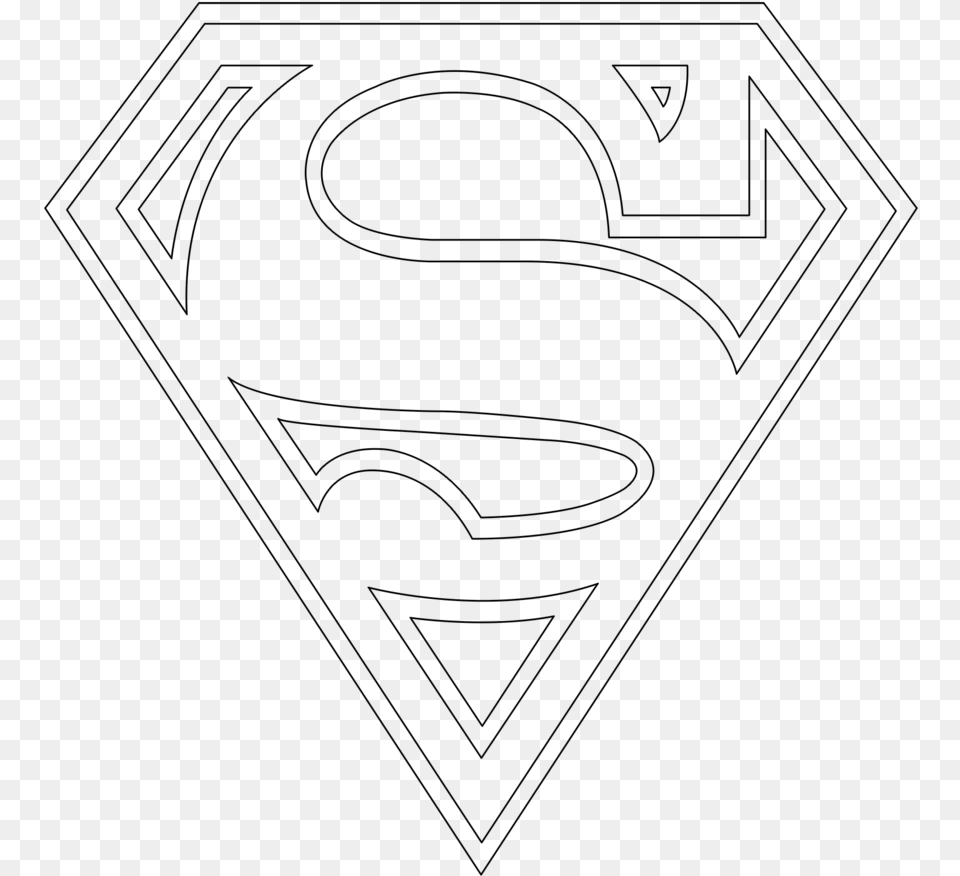 Superman Logo Outline Superman Logo, Gray Free Transparent Png