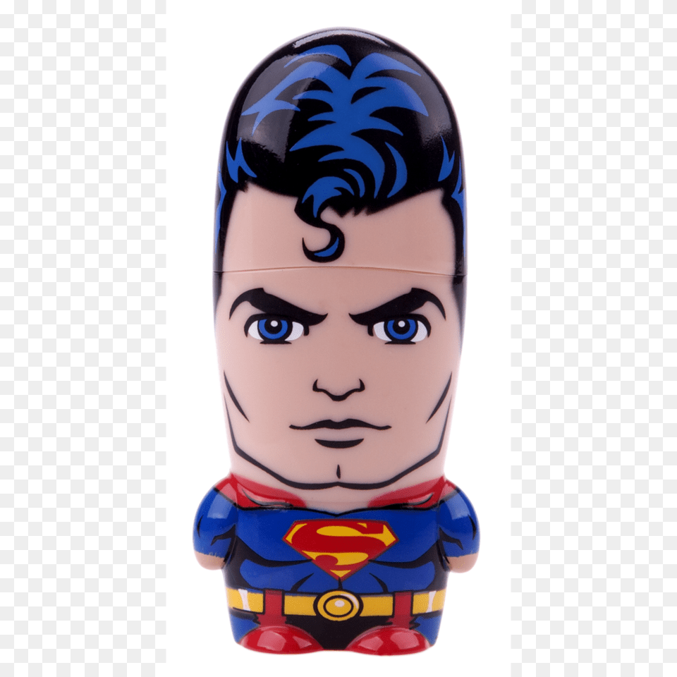 Superman Man Of Steel Dc Comics Mimobot Usb Flash Drive Mimoco, Face, Head, Person, Baby Png