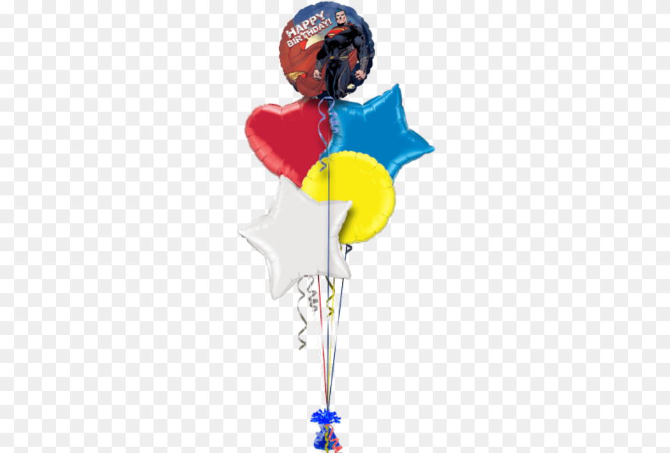 Superman Man Of Steel Happy Birthday Birthday Balloon Superman Man Of Steel Birthday 18 Inch Foil Balloon, Adult, Male, Person Png Image