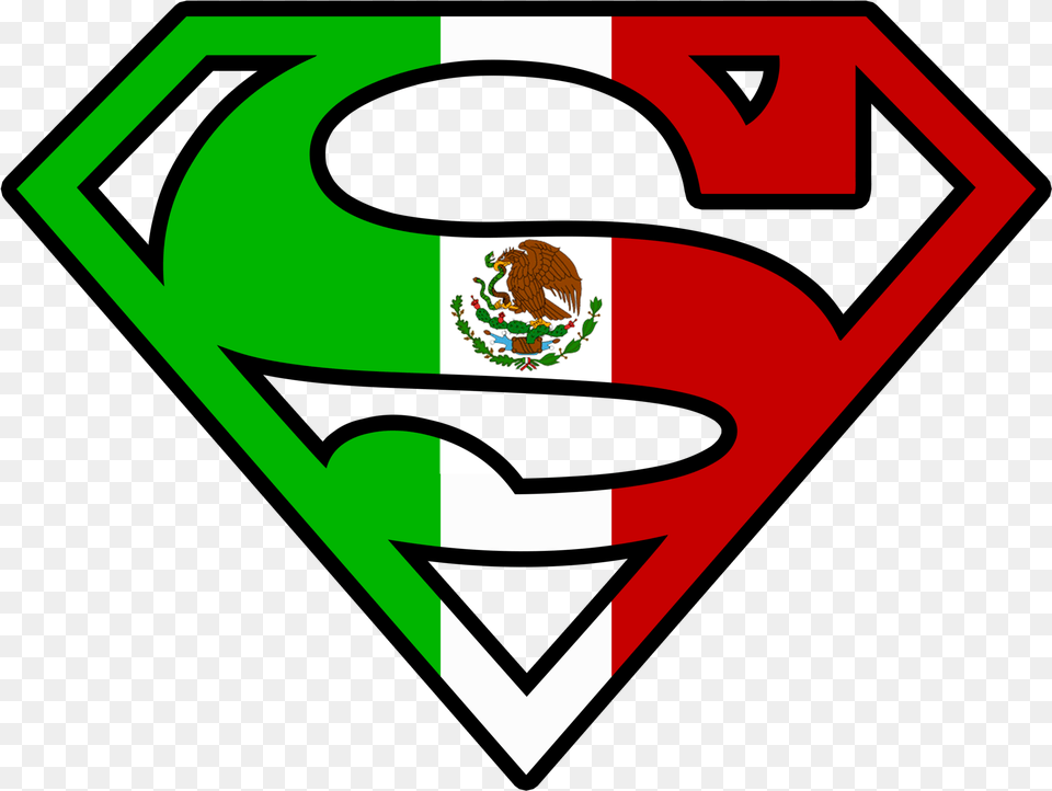 Superman Mexican Flag Logo Black Tshirt Mexican Superman Superman Logo Mexico, Symbol Png Image