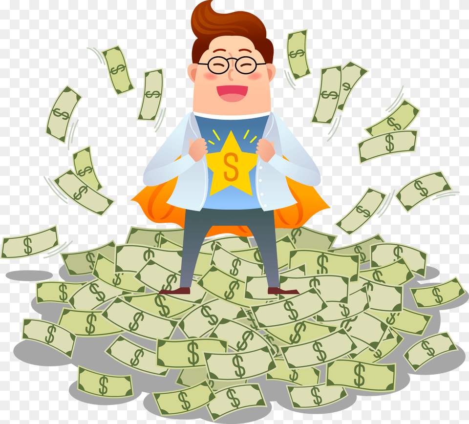 Superman Money Cartoon Clip Art Money, Baby, Person, Face, Head Png Image