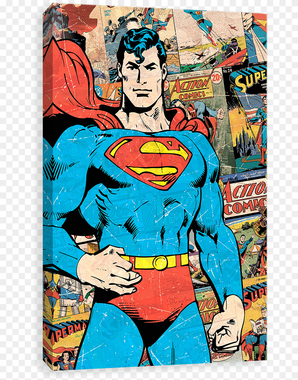 Superman On Comics New Superman Comic Strip Sign, Adult, Batman, Person, Man Free Png Download