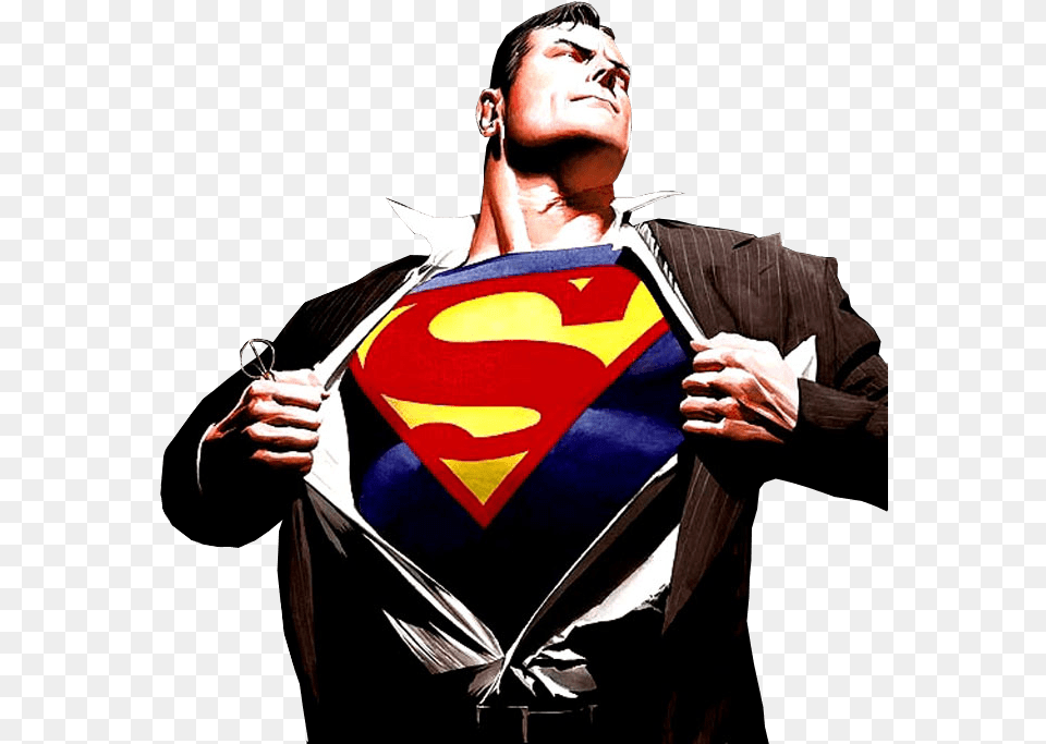 Superman Shirt Open Clark Kent Inside Pop Culture Alex Ross Superman, Cape, Clothing, Adult, Male Png