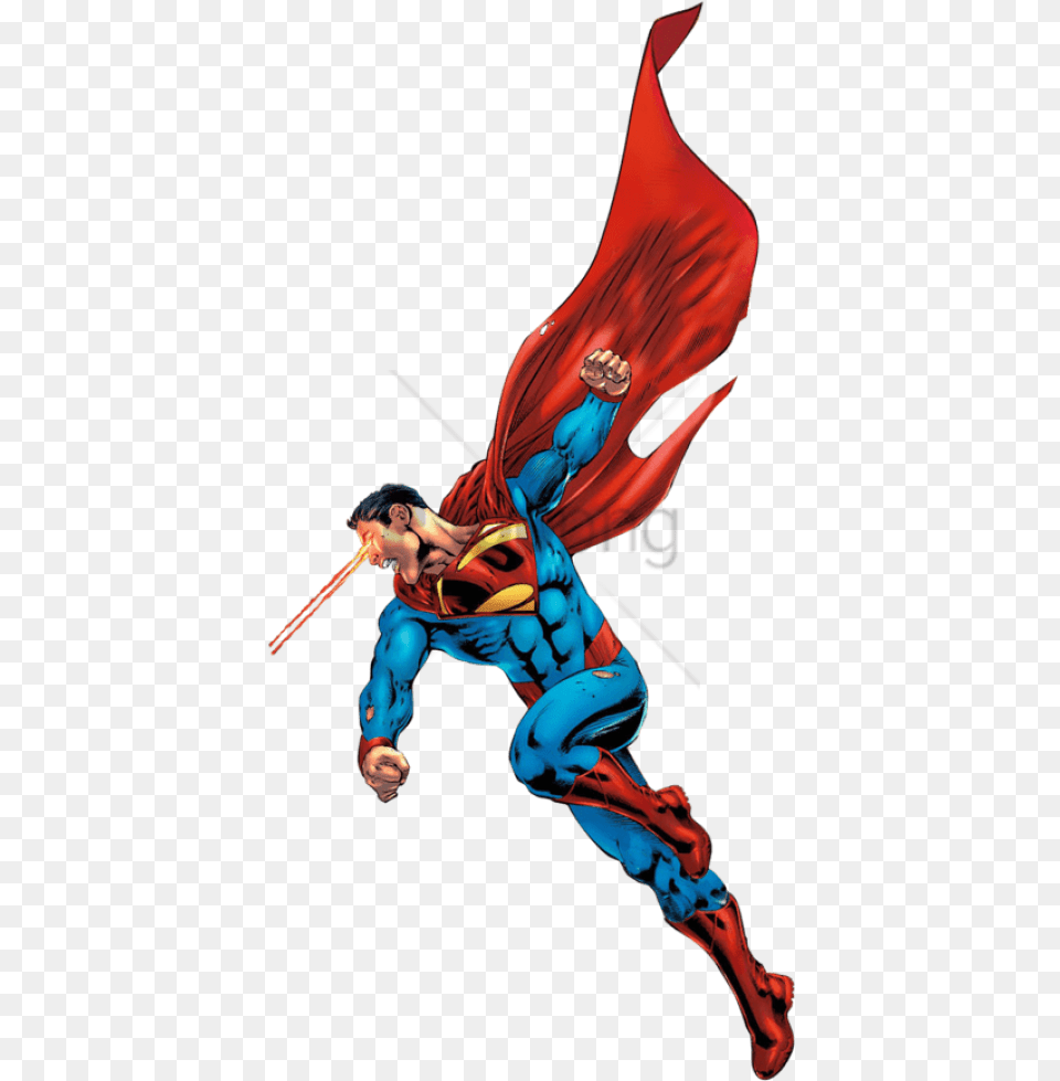 Superman Side View With Transparent Superman In Flight Transparent, Book, Comics, Publication, Person Png Image