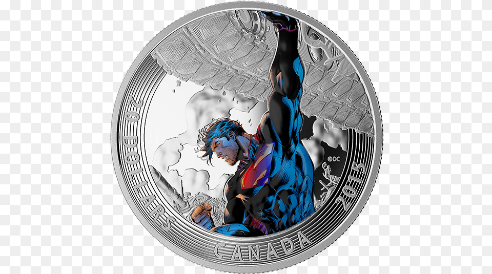 Superman Silver Coin 2015 Canada, Person, Face, Head Png Image