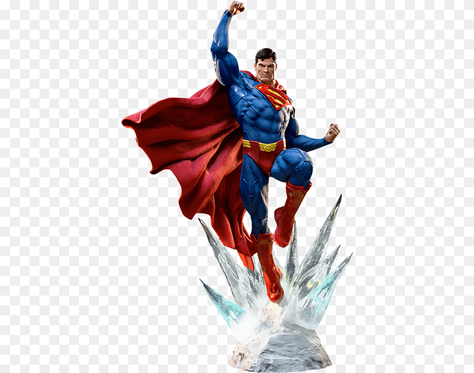 Superman Statue By Iron Studios Awesome Really Expensive Iron Studios Superman Statue, Adult, Male, Man, Person Free Png