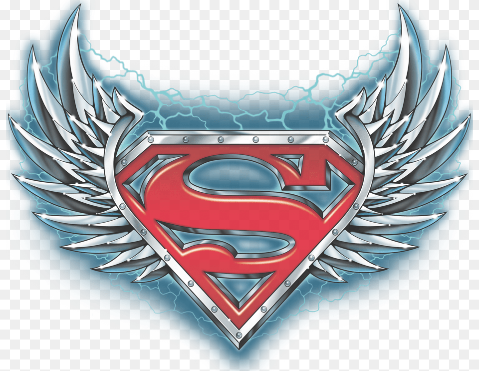 Superman Steel Wings Logo Men39s Regular Fit T Shirt Superman Logo With Wings, Emblem, Symbol, Animal, Fish Png