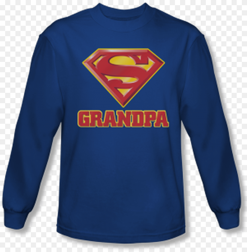 Superman Super Grandpa Adult Long Sleeve Shirt Youth Superman Super Kid, Clothing, Long Sleeve, T-shirt Free Png Download