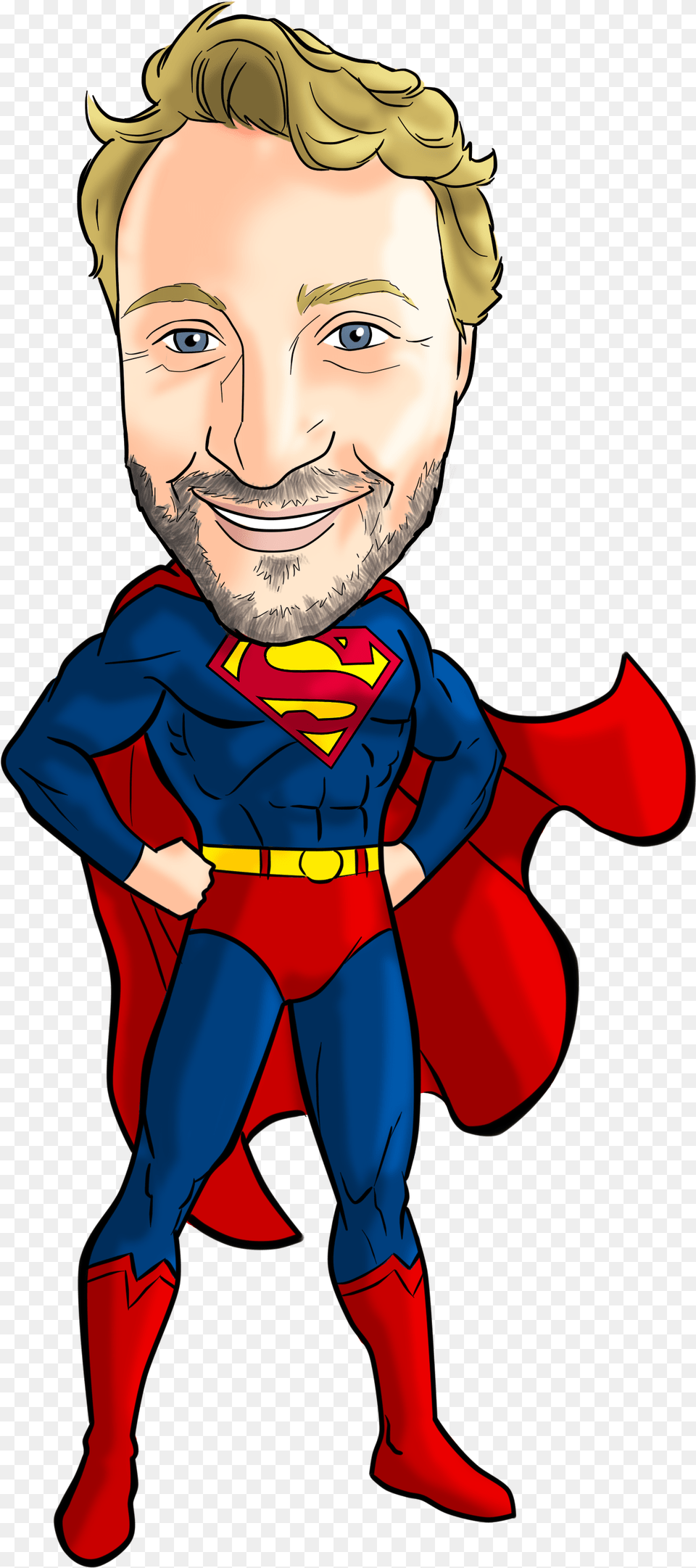 Superman Superhero Caricature Cartoon Youtube Superman, Book, Cape, Clothing, Comics Png