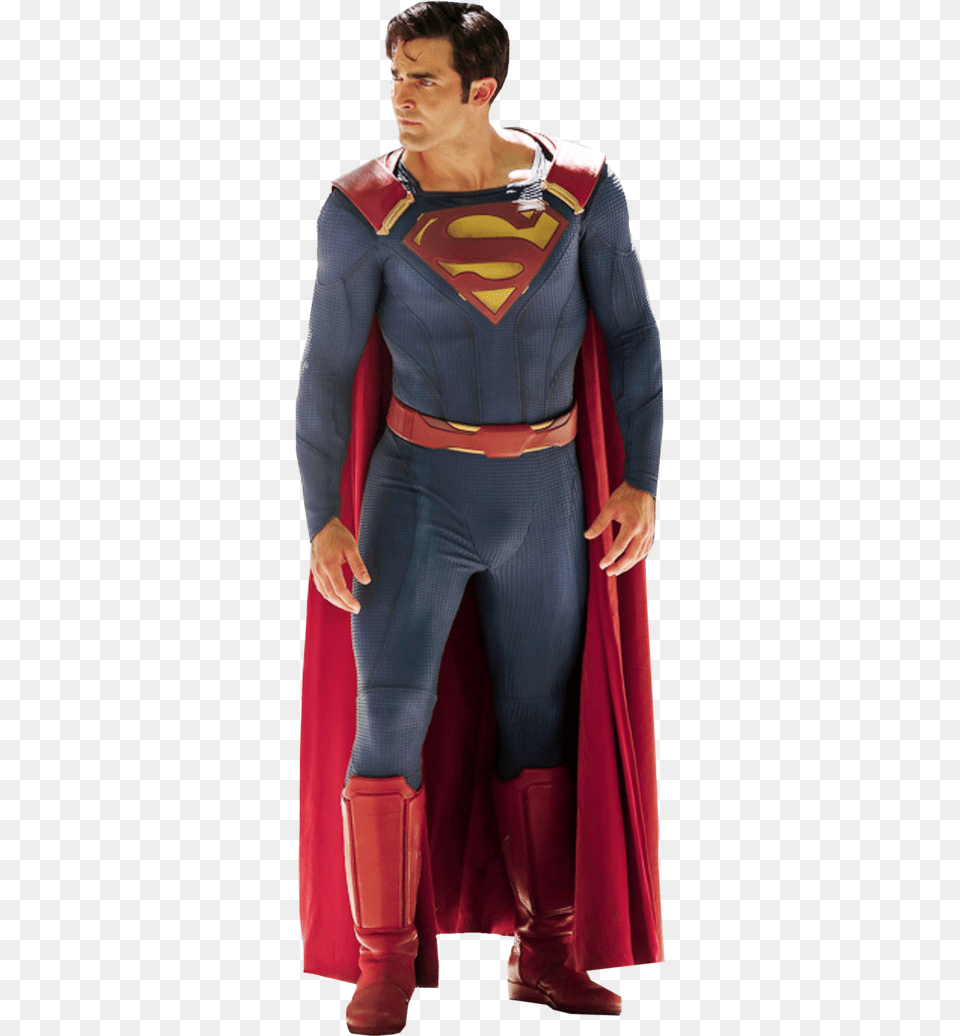 Superman Tyler Hoechlin Superman Transparent, Cape, Clothing, Costume, Person Free Png