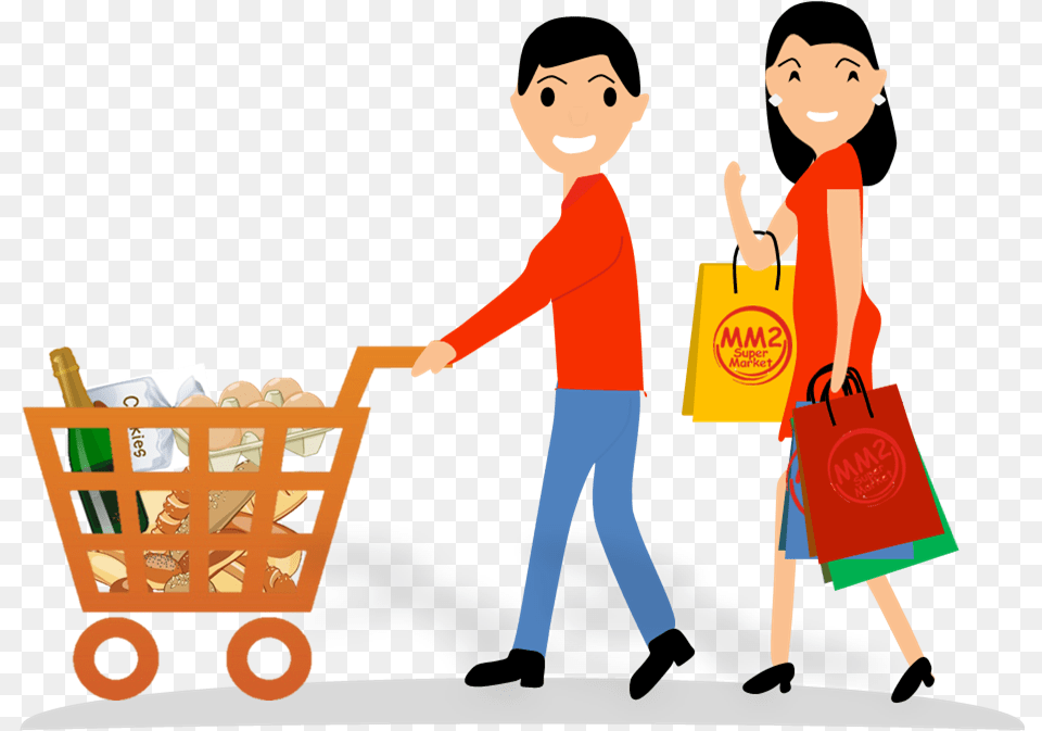 Supermarket Header Image2 Supermarket Shopping Family Clipart, Person, Male, Female, Child Png Image