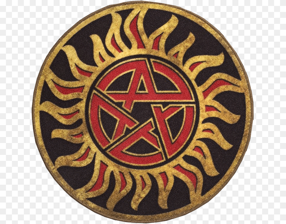 Supernatural Antipossession Circular Doormat Supernatural Gold Anti Possession, Armor, Home Decor, Symbol, Plate Free Png