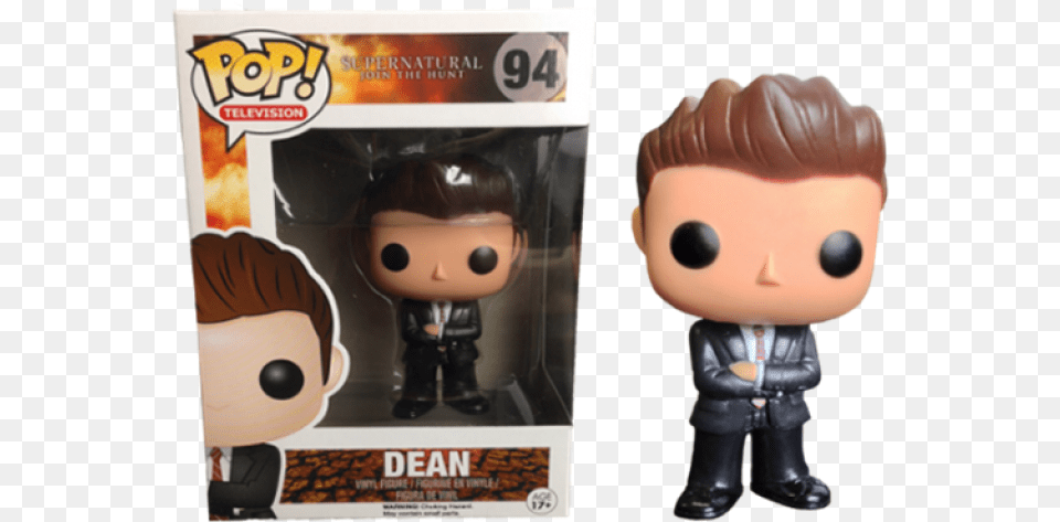 Supernatural Dean Fbi Pop Vinyl Exclusive Supernatural Funko Pop Dean, Figurine, Person, Doll, Face Free Png Download