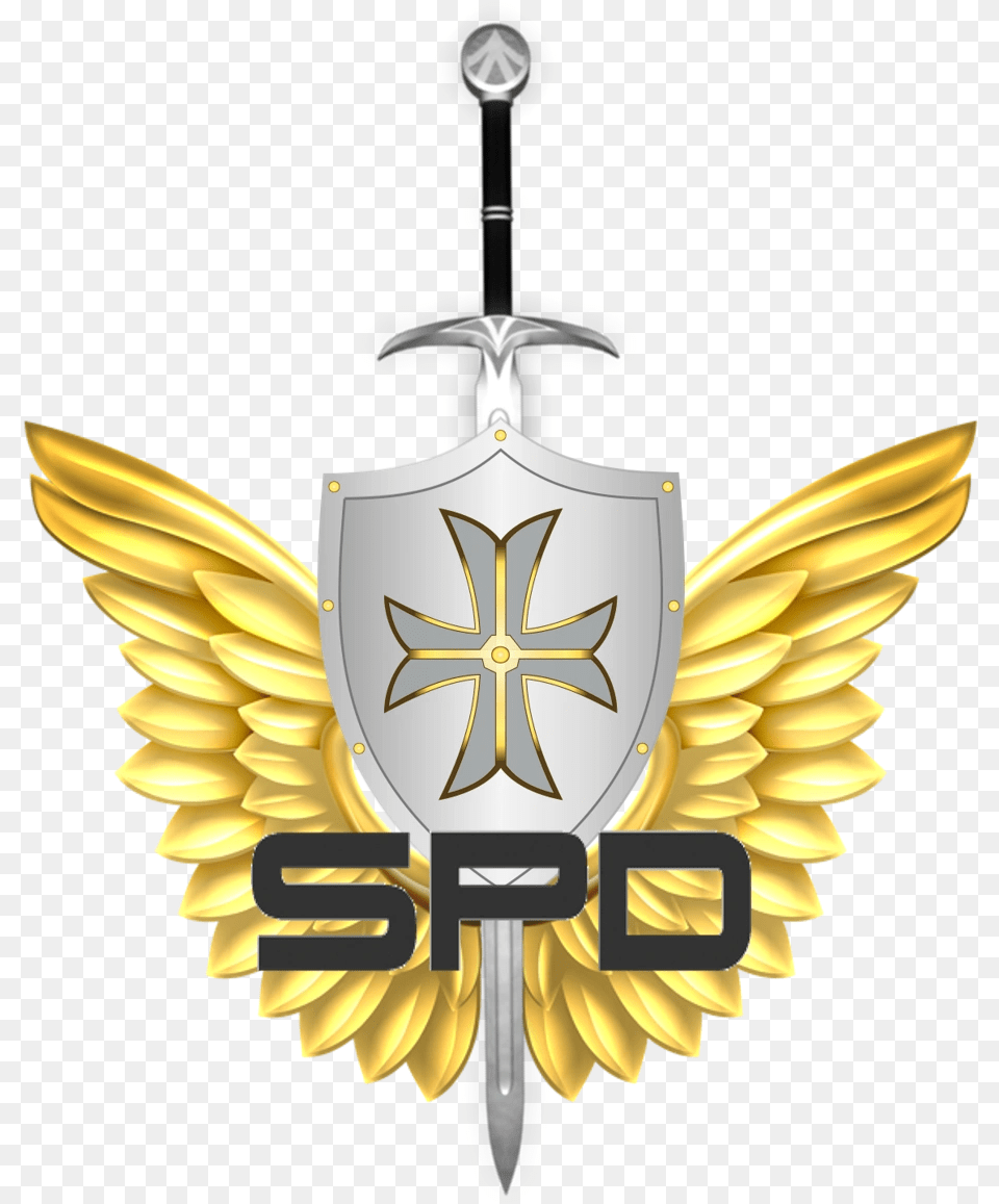 Supernatural Police Department Wings Gold, Emblem, Symbol, Armor Free Png
