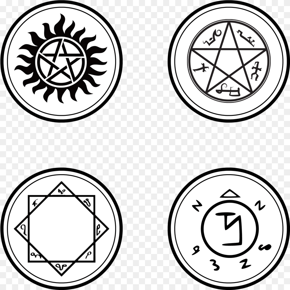 Supernatural Symbols, Symbol, Star Symbol, Machine, Wheel Png Image
