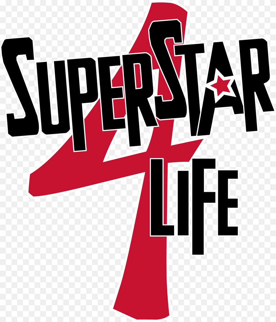 Superstar 4 Life Logo Compact No Shadow High Rez Graphic Design, Symbol, Text, Dynamite, Weapon Png