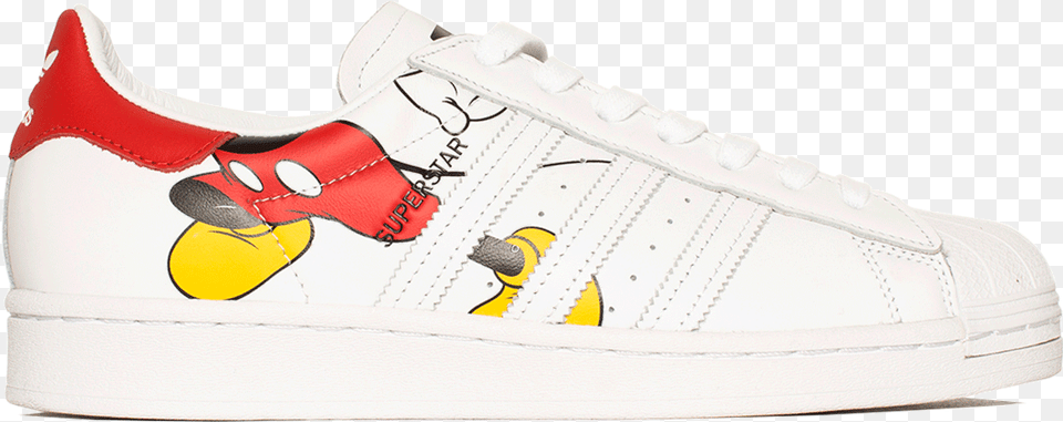 Superstar X Mickey Mouse White Sneakers, Clothing, Footwear, Shoe, Sneaker Free Png