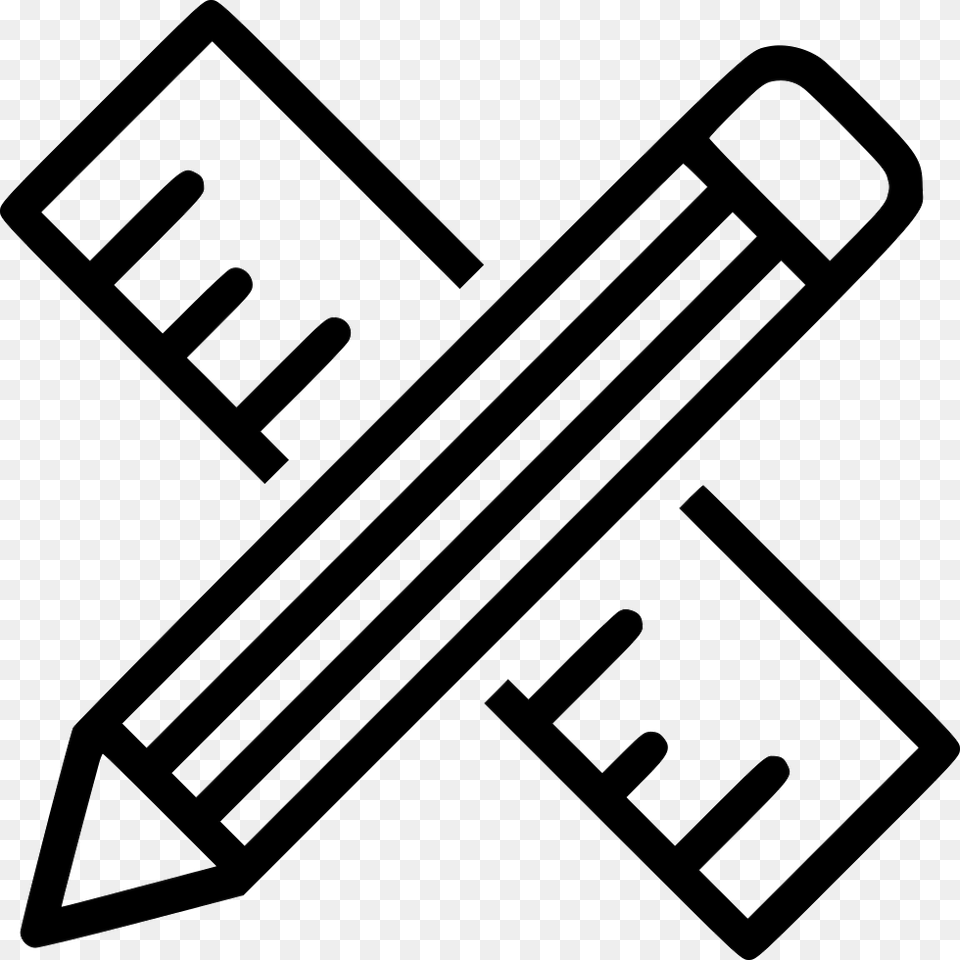 Supplies Ruler Pen Pencil Pencil And Ruler Icon, Stencil, Symbol Free Transparent Png