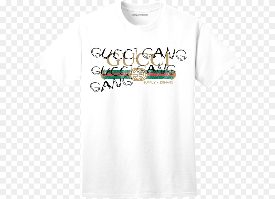 Supply Amp Demand Gucci Gang White Tee Active Shirt, Clothing, T-shirt Free Png