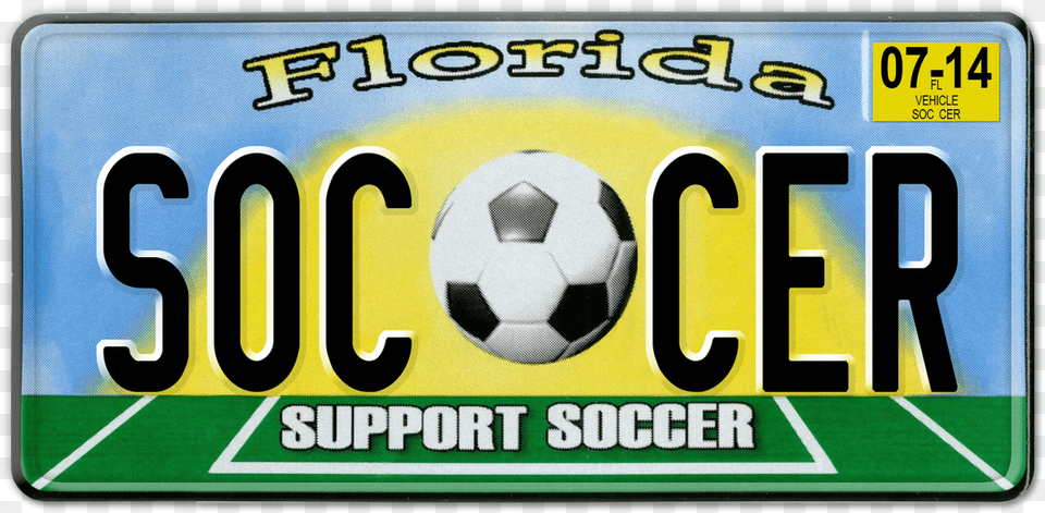 Support Soccer Florida Specialty License Plate License Plate With Soccer Ball, Football, License Plate, Soccer Ball, Sport Free Png