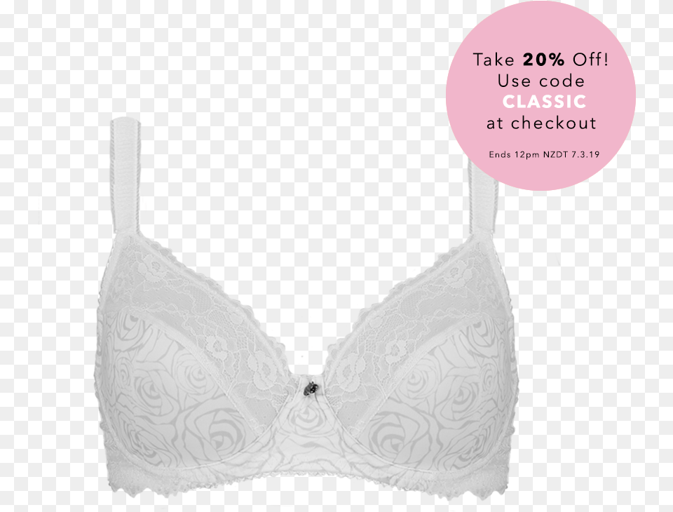Support Swirly Rose Bra White Brad04 2052white Brassiere, Clothing, Lingerie, Underwear Free Png Download
