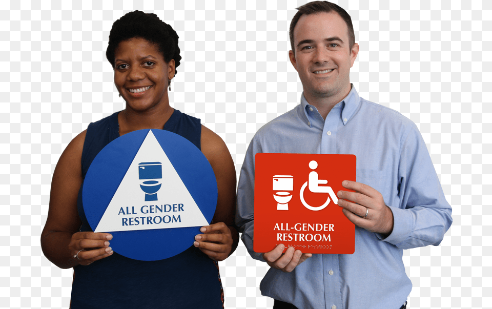 Supporters Of The Law Also Believe That All Gender Bathroom Sign, Poster, Advertisement, Person, Man Free Png Download