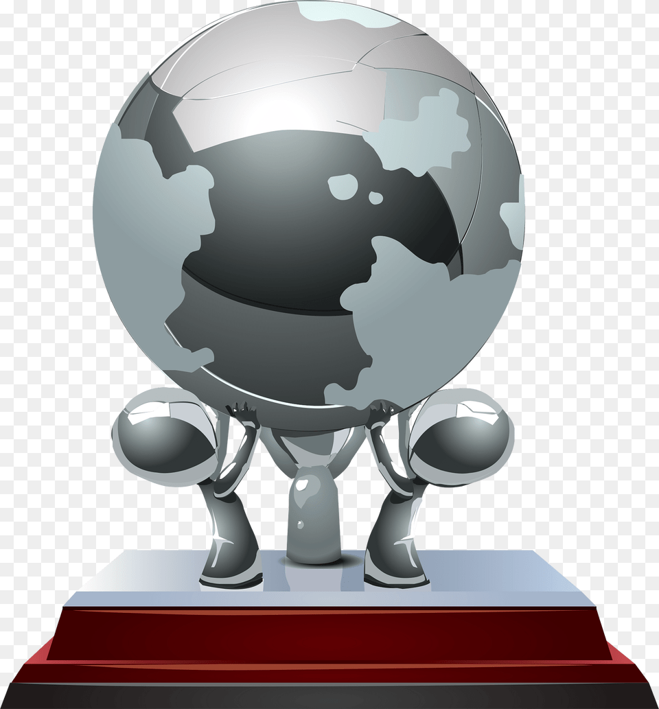 Supporting Earth Trophy Clipart, Sphere, Astronomy, Outer Space, Planet Free Transparent Png