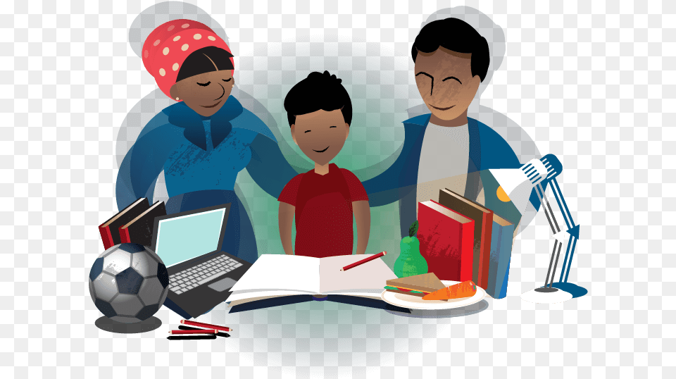 Supportive Family Cartoon, Reading, Person, People, Sport Free Png Download