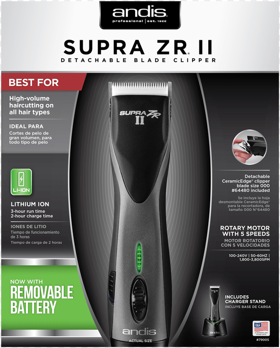 Supra Zr Ii Cordless Detachable Blade Clipper With Andis Supra Zr Ii, Lamp, Electronics, Mobile Phone, Phone Free Transparent Png