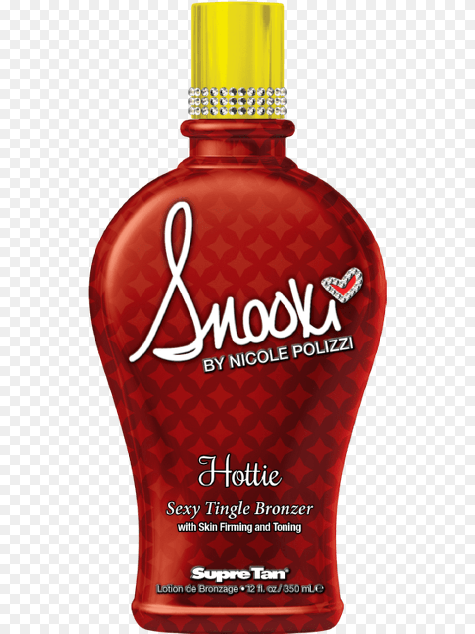 Supre Snooki Hottie Sexy Tingle Bronzer With Skin Firming Glass Bottle, Lotion, Shaker, Aftershave, Cosmetics Png Image