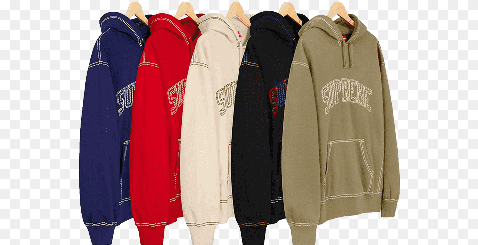 Supreme And Nike Team Up For A New Colorful Collection Supreme Big Stitch Hoodie, Clothing, Sweatshirt, Sweater, Knitwear Free Png