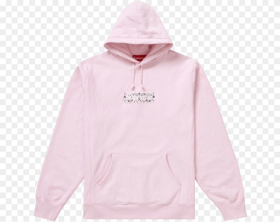Supreme Bandana Box Logo Hooded Sweatshirt Pink Supreme Bandana Box Logo Hooded Sweatshirt, Clothing, Hood, Hoodie, Knitwear Free Transparent Png