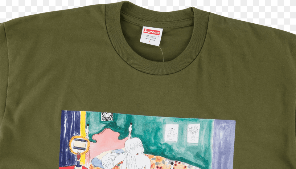 Supreme Bedroom Tee Green, Clothing, T-shirt, Shirt, Long Sleeve Free Png Download